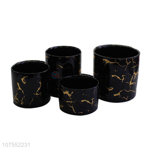 Suitable Price Desk Decoration Cylindrical Marble Pattern Ceramic Flowerpot