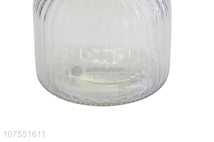 Reasonable Price Clear Glass Storage Jar With Two Rabbit Gold Ceramic Lid
