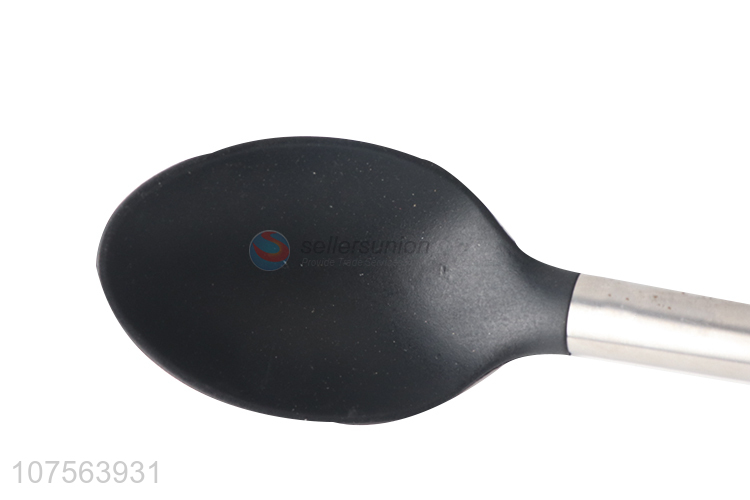 Custom logo stainless steel handle silicone spoon kitchen tools