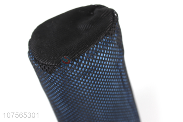 New Product Blue Double-Sided Velvet Towel With Black Mesh Bag