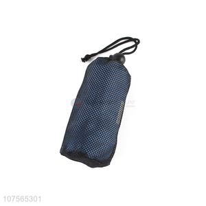 New Product Blue Double-Sided Velvet Towel With Black Mesh Bag