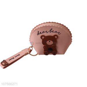 Good quality cute cartoon bear pu leather coin purse coin wallet