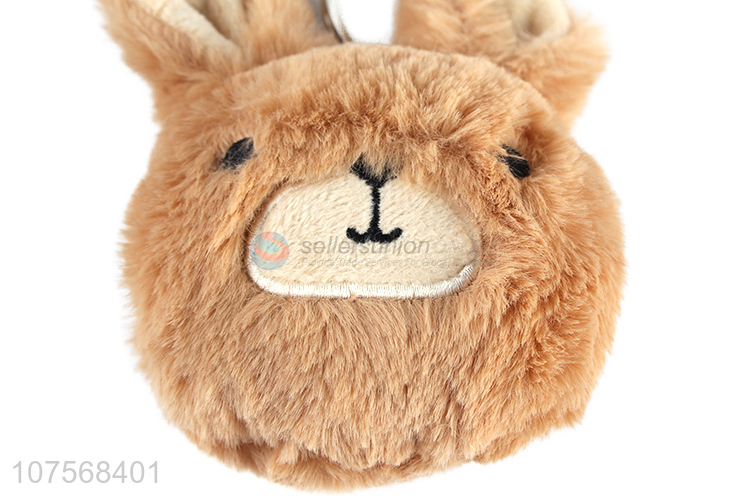 Latest design faux fur pom pom key chain bag charm fluffy ball keyring