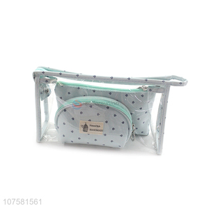 Competitive price clear pvc cosmetic bags travel toiletry bag set