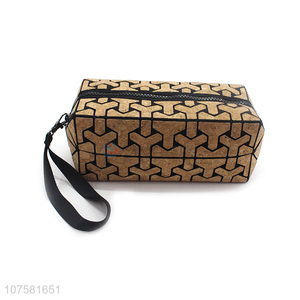 Unique design fashionable cork makeup pouch cosmetic case handbag