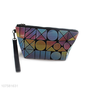 Fashion design portable wash bag travel geometric cosmetic bag