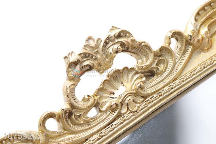 Best Price Luxury Decorative Elegant Resin Service Mirror Tray With Handle