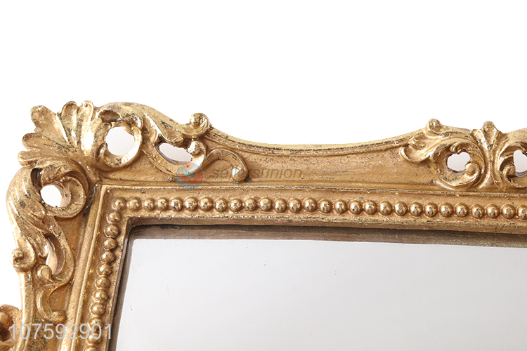 Best Sale Luxury Antique Gold Decoration Serving Tray Resin Mirror Serving Tray