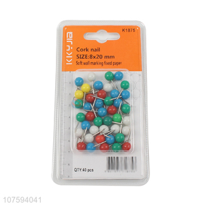 Latest arrival colorful ball head push pins drawing pins