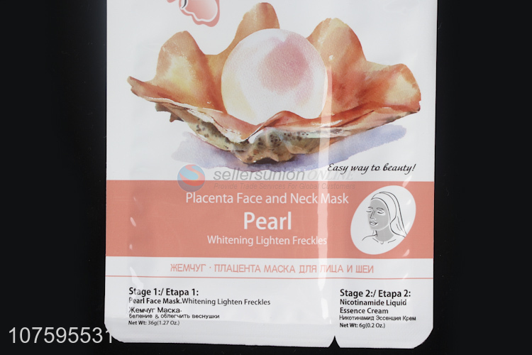 Best Sale Placenta Face And Neck Mask Pearl Whitening Lighten Freckles