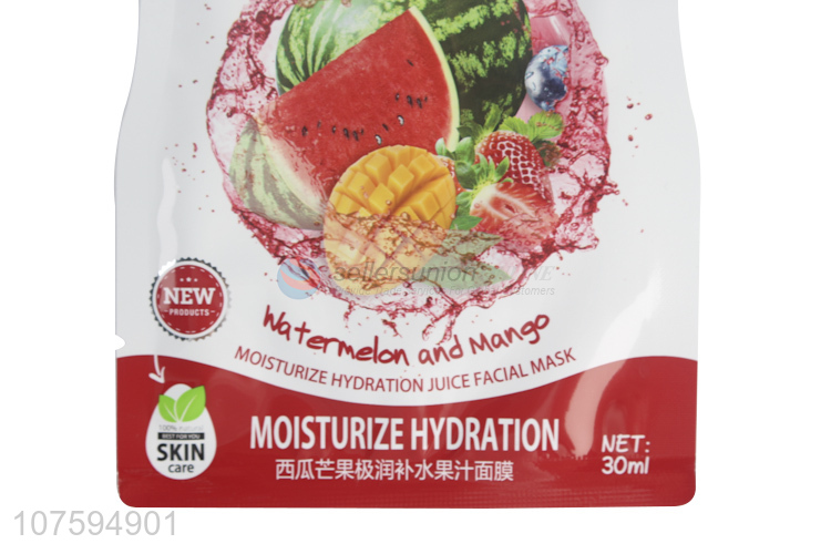 Best Sale Watermelon And Mango Moisturizing Hydration Juice Facial Mask