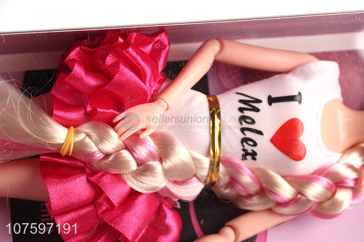 High quality 11inch solid body moveable joints fashion girl doll set