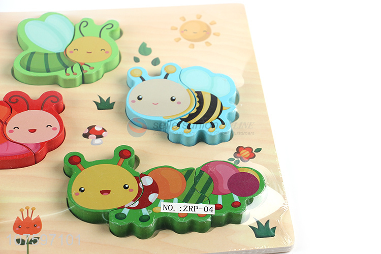 China factory kids educational toy wooden insect puzzle board toy