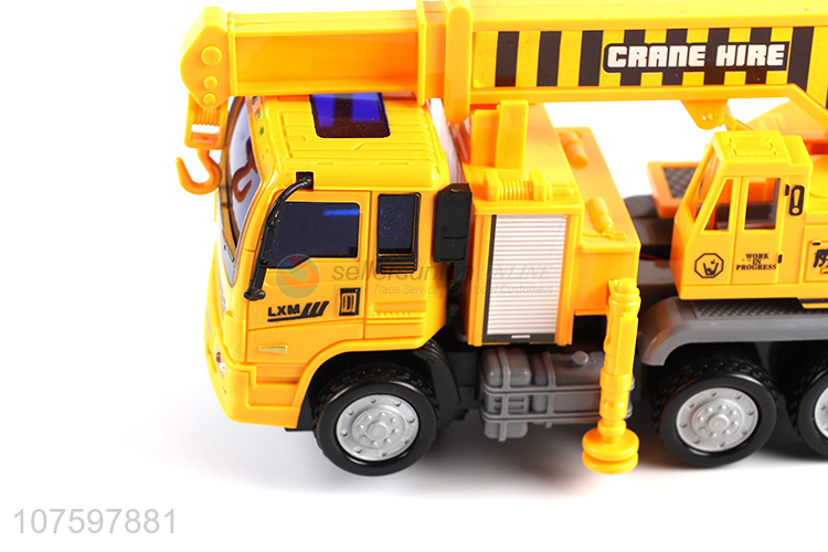 High quality kids toy construction truck electric crane with music