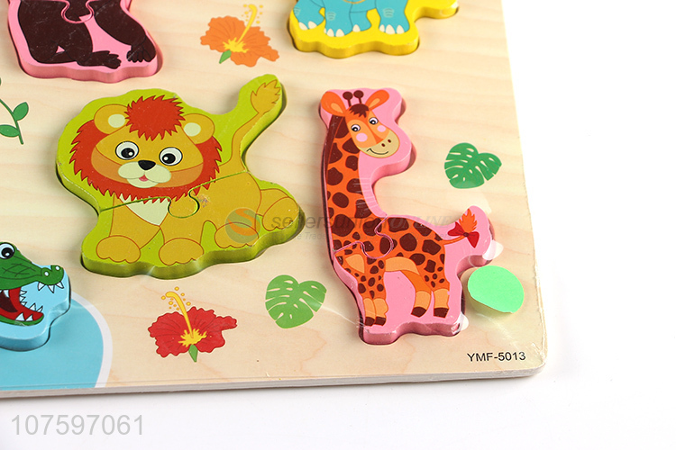 Hot sale kids wood toys educational wooden animal puzzle jigsaw