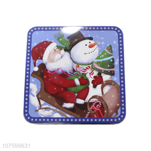 Fashion Design Square Christmas Metal Tin Box Storage Box