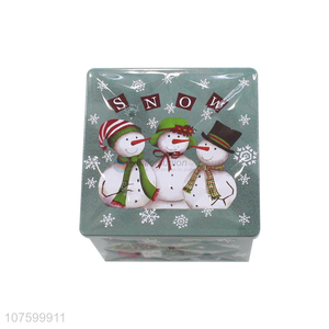 Wholesale Snowman Pattern Christmas Candy Box Tin Box Storage Box