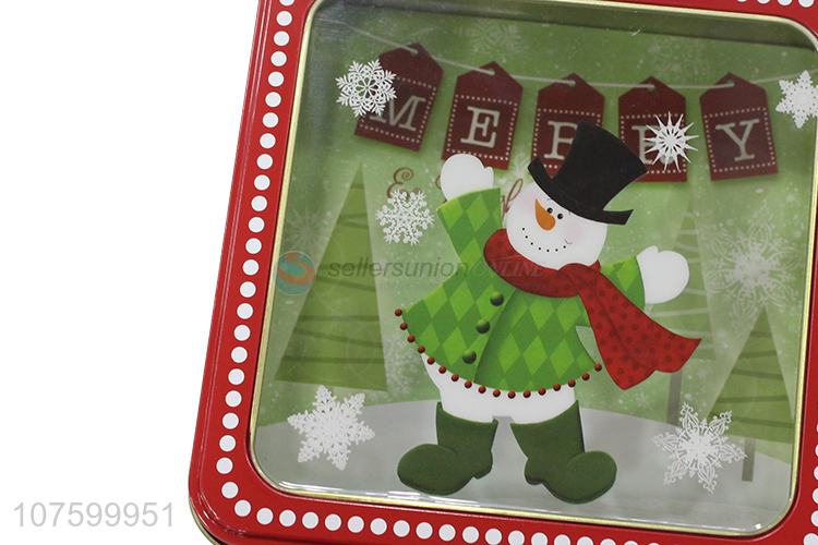 Factory Price Square Christmas Tinplate Box Candy Box Storage