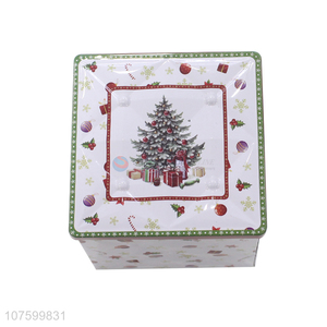 High Quality Square Christmas Metal Box Cute Storage Box