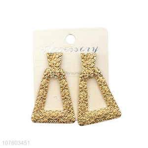 High quality geometric textured alloy ear studs earrings