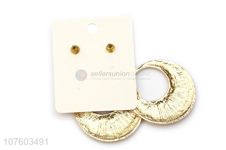 Wholesale personalized hollow textured alloy statement earrings ear studs