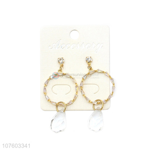 Good sale clear waterdrop bead earrings rhinestone hoop earrings