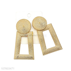 China manufacturer geometric alloy statement earrings ear studs