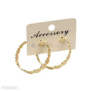 Most popular gold hoop earrings round circle alloy earrings