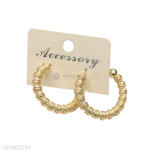 Yiwu factory chunky alloy hoop earrings fashion circle earrings