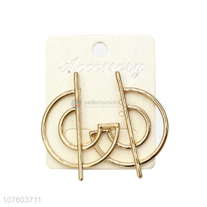 Wholesale newest geometric alloy earrings personalized round ear studs