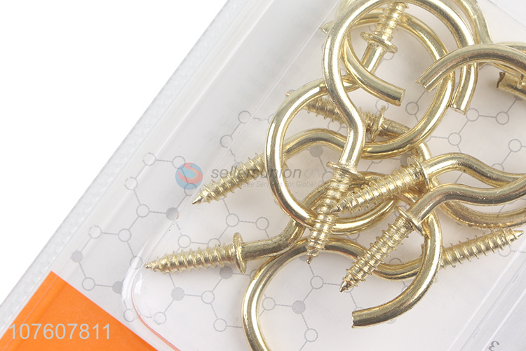 Popular Copper Plating Cup Hook Screw Golden Light Hook