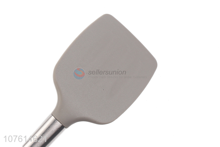 Promotional stainless steel handle silicone turner kitchen cooking tools