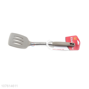 Wholesale kitchen supplies stainless steel handle silicone slotted turner