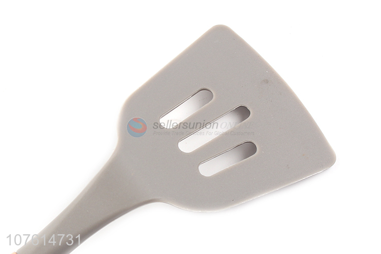 Good sale natural wooden handle silicone slotted turner for kitchen