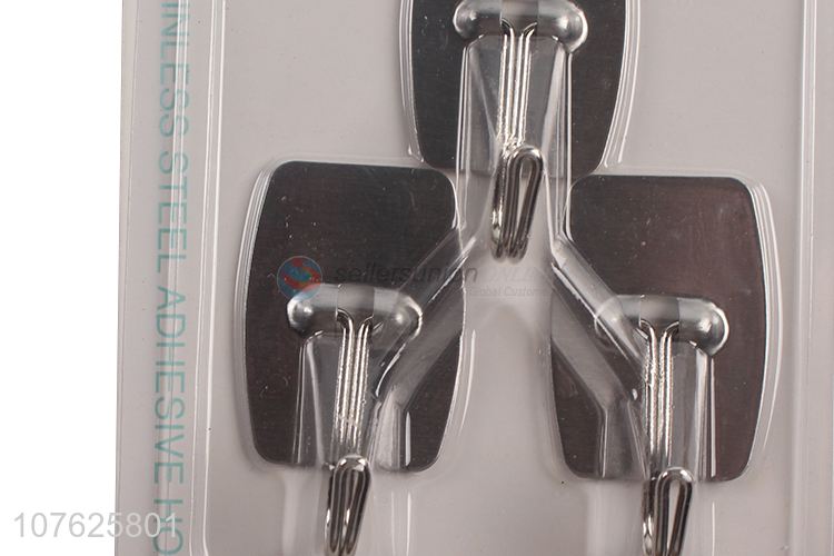 China factory punch free stainless steel towel hook sticky hook