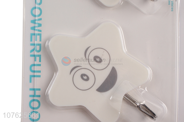 New arrival cartoon printing traceless adhesive wall hooks sticky hooks