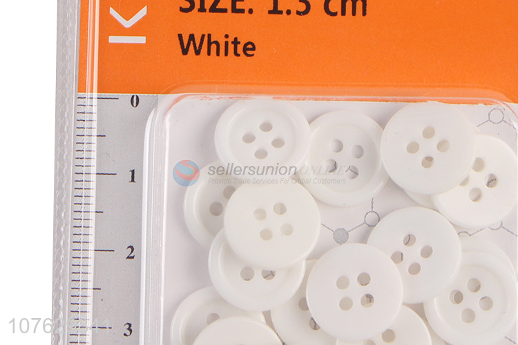 Good quality 13mm round white resin buttons garment accessories