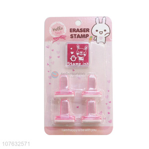 New Design Cute Eraser Stamp With Stamp Ink Set