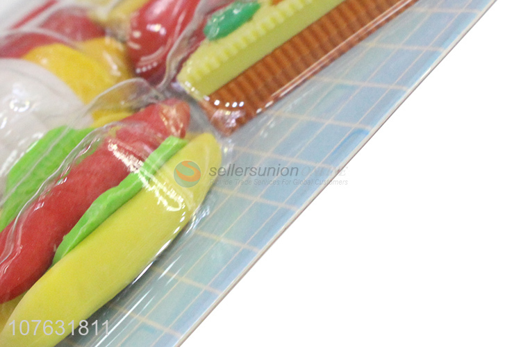 Popular Mini Western Fast Food Shape Eraser Kids Pencil Eraser