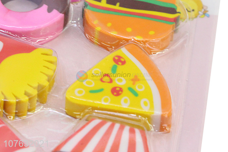 Best Selling Delicious Food Series Eraser Set For Kids