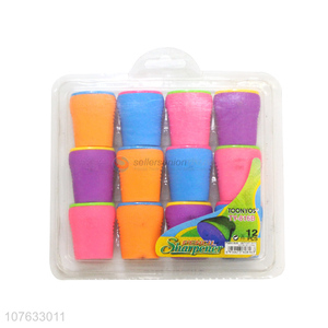 Good Price 12 Pieces Colorful Pencil Sharpener Plastic Apontador