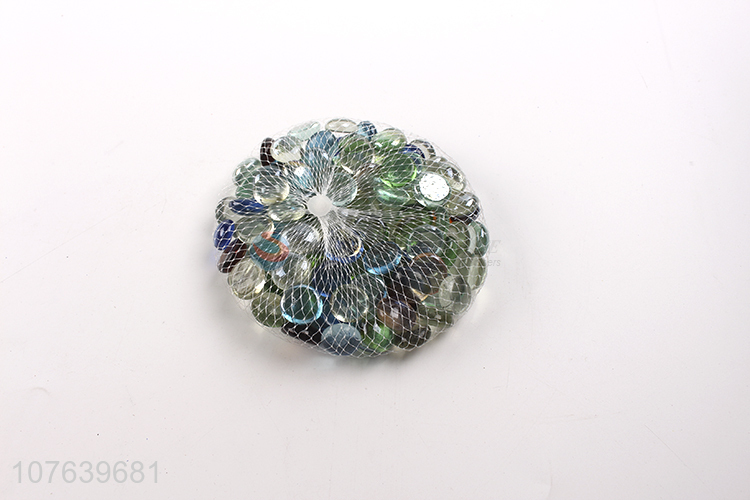 New design mixed color transparent glass beads flat glass ball