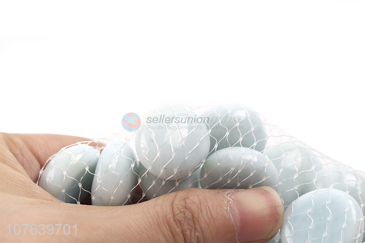 High-value light blue solid glass ball cream flat glass bead