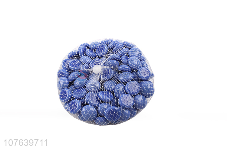 High quality milk blue solid color flat glass bead decoration