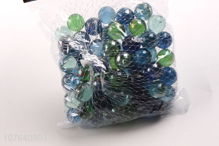 Wholesale and retail mixed colored glass balls 400g with PVC bag