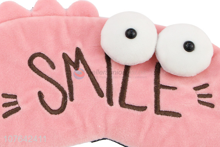 Wholesale embroidery ice pack eye mask 3d short plush sleeping mask