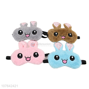 Hot sale lovely embroidery plush rabbit eye mask cooling eye patch