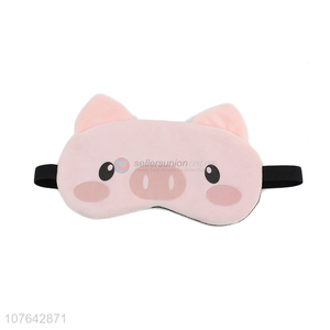 Good sale cartoon pig short plush eye mask blindfold for sleeping