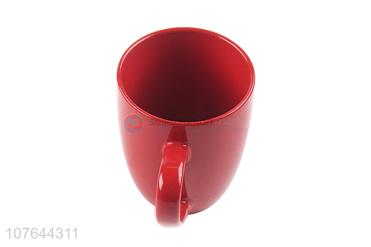 Simple design red good quality ceramic water cup with low price