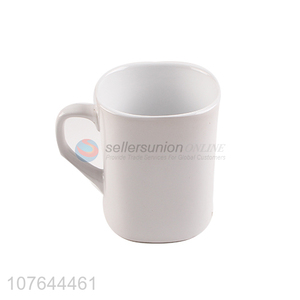 Simple design white drinking ceramic water cup milk mug